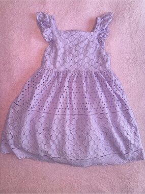 Blueberi Boulevard Lavender Eyelet Ruffle Strap Dress